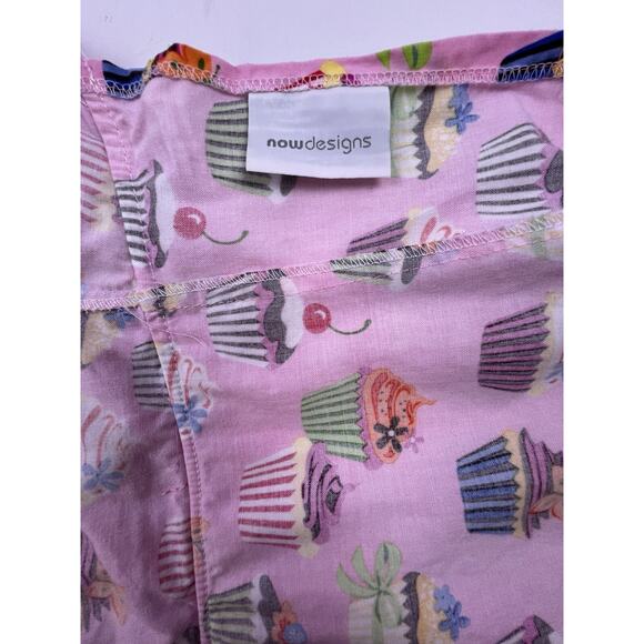 Cupcake Apron Kitchen Baking Ruffle Hem Cotton Tie Neck Waist Hot Pink OSFM - Picture 7 of 8